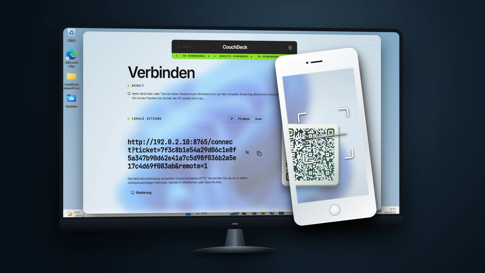QR-Code scannen und Fernsteuerung starten