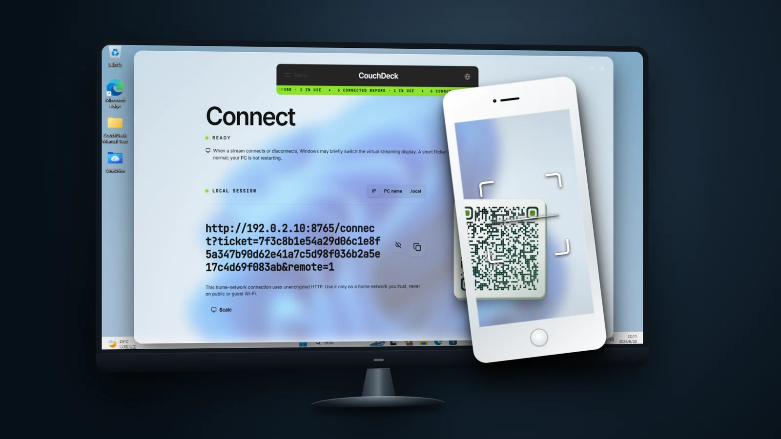 Scan the QR code to start remote control