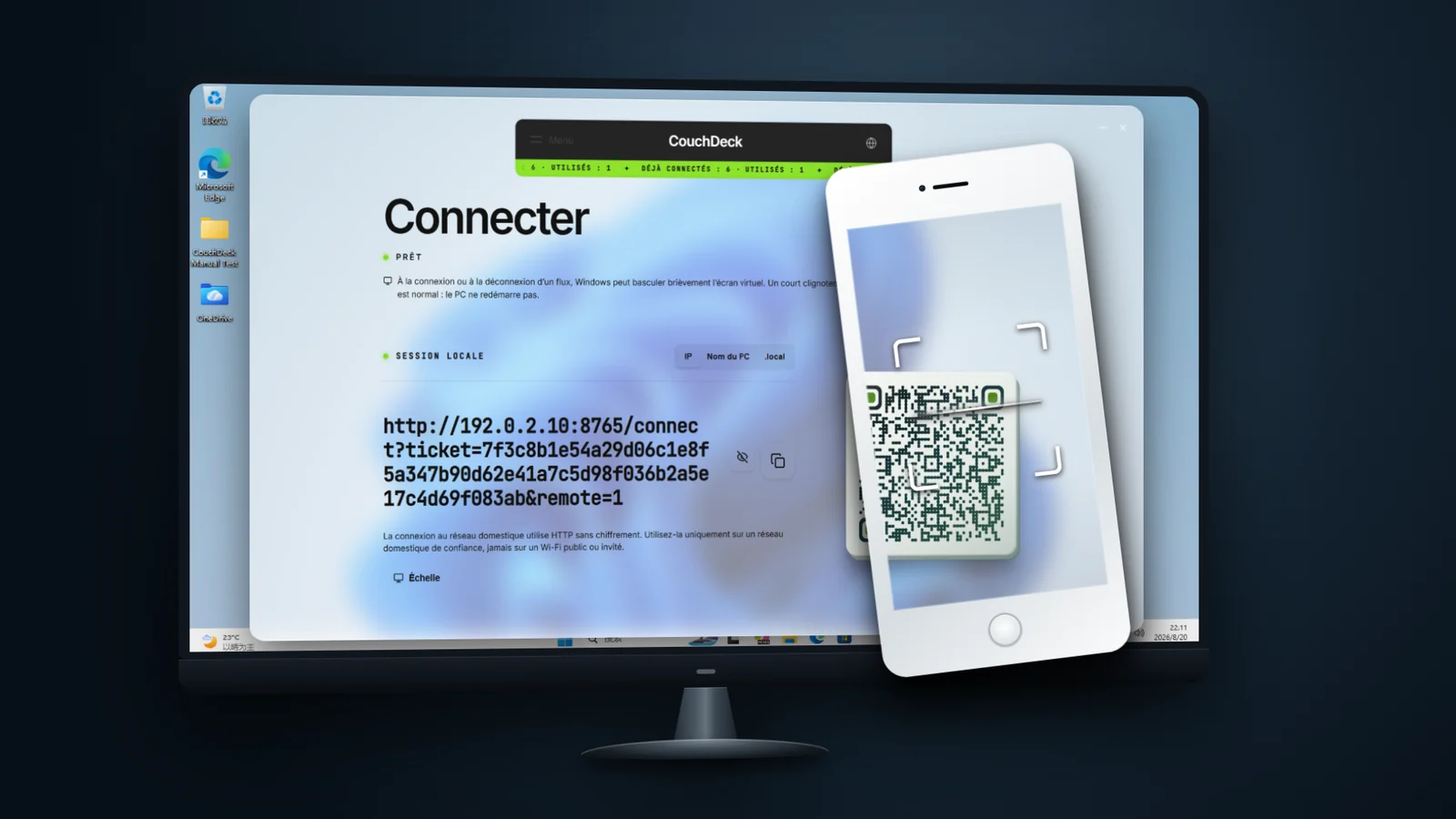 Scanner le QR code pour commencer le contrôle à distance